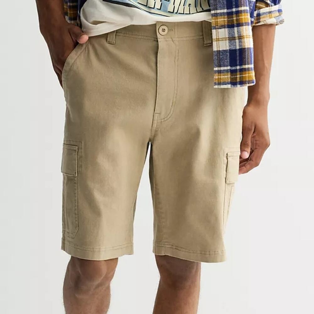 NWT Hallstatt Chinchilla Beige Free Style Waist Cargo Shorts Men's Size 38